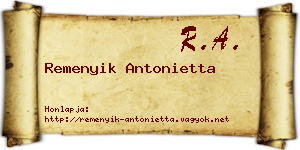 Remenyik Antonietta névjegykártya